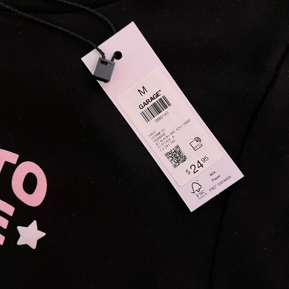 Set of 2 Garage Black Top with Pink Accents. Size Medium & Small. - Picture 4 of 4